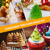 Brown food-grade silicone mold with 5 three-dimensional Christmas tree cavities for baking cakes muffins and ice cubes - view 6