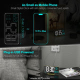 KOSUMOSU 6.7-inch gold LED digital alarm clock with mirror display showing white and blue digits on desk - view 3