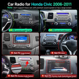 Leadfan 10.1-inch double din car radio touchscreen head unit for Honda Civic 2006 to 2011 with CarPlay display - view 2