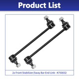 Two black alloy steel front sway bar end links K750032 by Hawk Brothers for 2007-2012 Hyundai Elantra and Kia Forte - view 6