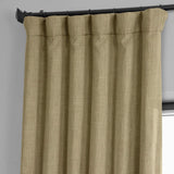 HPD Half Price Drapes 50x84 inch Nomad Tan faux linen room darkening curtain panel with rod pocket heading - view 5