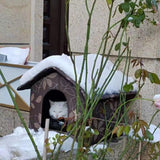 VARMTOR Weatherproof Insulated Outdoor Cat House with Transparent Curtain – Used — view 6 of 8