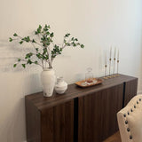 Three tall artificial eucalyptus branches 41.7 inches with realistic green PE plastic leaves arranged in a vase - view 7