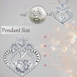 925 sterling silver gold plated heart cubic zirconia birthstone pendant necklace on white background - view 7
