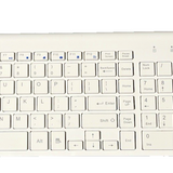 TopMate KM9000 white wireless keyboard and mouse combo with slim profile and USB nano receiver on white background