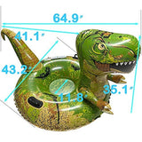 Green dinosaur-shaped inflatable snow tube sled 65 inches with dual handles and double-layer PVC bottom for kids and adults - view 6