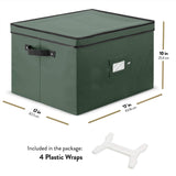 ZOBER green and black polyester Christmas light storage box with 4 plastic reels, 17x12x10 inches, stackable lid - view 6