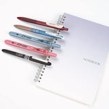 WRITECH 5-piece journaling kit with dotted spiral notebook, burgundy and foggy blue highlighters, and three gel pens on white background - view 6