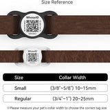 WhoseID silicone QR code NFC pet ID tag in multiple colors shown on a dog collar, waterproof smart tag - view 3