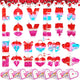 24-Pack Valentine Heart Fidget Keychains with Greeting Cards – Stress Relief