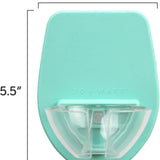Seafoam silicone wine glass holder mounted on glossy shower tile using patented grip technology, no suction cups - view 6
