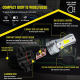 Two HAISECA H16 5202 LED fog light bulbs with black housing, 3800LM 6000K white, plug-and-play design - view 3