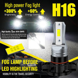 Two HAISECA H16 5202 LED fog light bulbs with black housing, 3800LM 6000K white, plug-and-play design - view 2