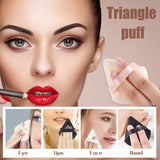 Six black and white triangle and round velour powder puffs by Pimoys arranged in a set, 2.76 inch makeup sponges - view 6