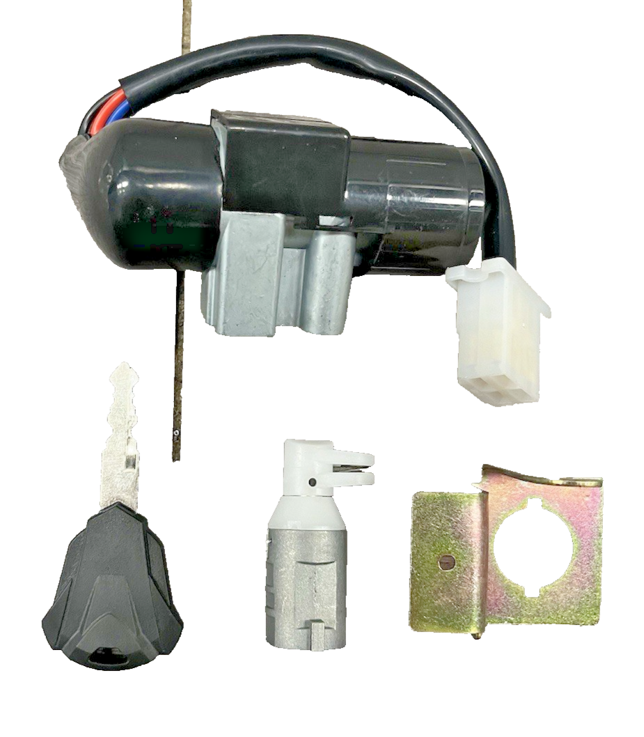 Silver aluminum ignition switch and seat lock set with one key for Honda Grom 125 MSX125 2014-2015 replacement