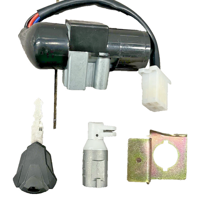 Silver aluminum ignition switch and seat lock set with one key for Honda Grom 125 MSX125 2014-2015 replacement