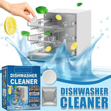 Three dishwasher cleaning tablets in packaging, biodegradable lemon-scent formula for removing grease and limescale - view 2