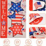 Double-sided 12x18 inch burlap garden flag with red white and blue patriotic stars and stripes for 4th of July yard decor - view 4