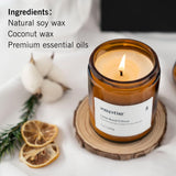 Xeptle 7oz lime basil citrus scented soy wax candle in black glass jar with ribbon accent, odor eliminating - view 4