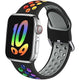 Muranne Rainbow Silicone Sport Band for Apple Watch 42 44 45 49mm – Breathable