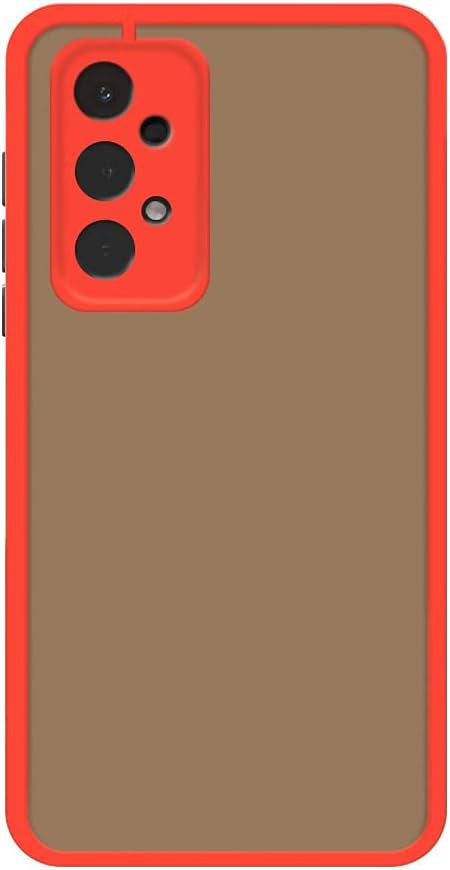 Luhuanx slim polycarbonate phone case with red frame and clear back panel for Samsung Galaxy A52 and A52 5G