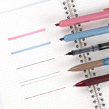 WRITECH 5-piece journaling kit with dotted spiral notebook, burgundy and foggy blue highlighters, and three gel pens on white background - view 2