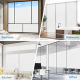 Coavas frosted white vinyl privacy window film applied to a clear glass window blocking view while allowing natural light - view 5