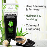 Ebanel charcoal peel off face mask black gel with applicator brush, blackhead remover 3.52 fl oz bottle - view 2