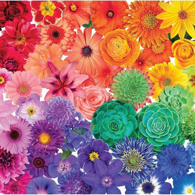 MICNVOLC 1000-piece jigsaw puzzle with vibrant rainbow flower design, finished size 29.5 by 19.69 inches, new in box