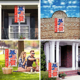 Double-sided 12x18 inch burlap garden flag with red white and blue patriotic stars and stripes for 4th of July yard decor - view 7