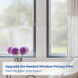 Reeded frosted static cling privacy window film 17.5x78.7 inches with vertical stripe pattern applied to glass window - view 8
