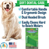 Bodhi Dog dual-ended green pet toothbrush 8-pack with soft silicone bristles for dogs and cats in retail packaging - view 5