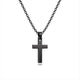 Qumfole Black Stainless Steel Cross Necklace – Hypoallergenic, 18" Adjustable
