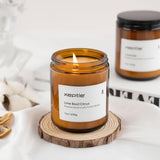 Xeptle 7oz lime basil citrus scented soy wax candle in black glass jar with ribbon accent, odor eliminating - view 5