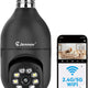 2K HD Light Bulb Security Camera 360° WiFi with Motion Tracking & Alexa