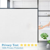 Coavas frosted white vinyl privacy window film applied to a clear glass window blocking view while allowing natural light - view 6
