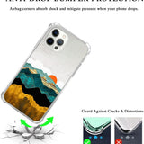 Colorful abstract mountain sunrise art TPU phone case for iPhone 13 Pro Max 6.7 inch in multicolor landscape design - view 3