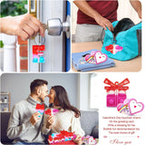 24 multicolor heart-shaped silicone pop fidget keychains each paired with a Valentine's Day greeting card - view 4