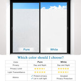 Coavas frosted white vinyl privacy window film applied to a clear glass window blocking view while allowing natural light - view 7