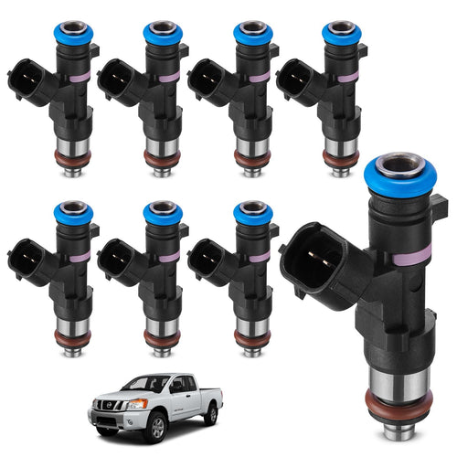 Set of 8 BDFHYK fuel injectors OE# 0280158007 with black connectors for Nissan Titan Armada 5.6L V8
