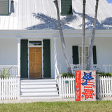 Double-sided 12x18 inch burlap garden flag with red white and blue patriotic stars and stripes for 4th of July yard decor - view 6
