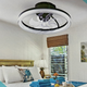 YoloOwl Bladeless Flush Mount Ceiling Fan with Bluetooth Speaker & LED Light 19.8"