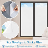 Coavas frosted white vinyl privacy window film applied to a clear glass window blocking view while allowing natural light - view 4