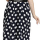 Women's Navy Polka Dot Boho Floral Maxi Dress with Pockets - Size M