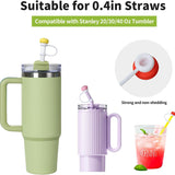 Four pink silicone mushroom-shaped straw toppers for 10mm reusable straws compatible with 30 and 40oz tumblers - view 2