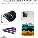Colorful abstract mountain sunrise art TPU phone case for iPhone 13 Pro Max 6.7 inch in multicolor landscape design - view 4