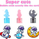 42-pack Nasidear astronaut space Valentine's Day cards paired with colorful mini bubble wands in 6 unique designs - view 5