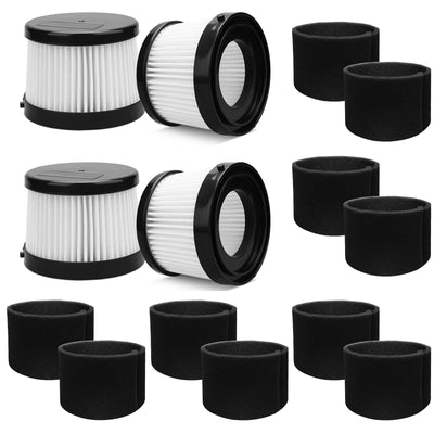 14-piece Payudal HEPA filter replacement kit with 4 white HEPA filters and 10 foam sleeves for DEWALT DCV501HB vacuum