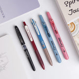 WRITECH 5-piece journaling kit with dotted spiral notebook, burgundy and foggy blue highlighters, and three gel pens on white background - view 5