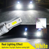 Two HAISECA H16 5202 LED fog light bulbs with black housing, 3800LM 6000K white, plug-and-play design - view 6